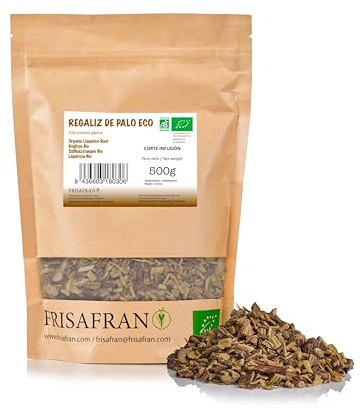 FRISAFRAN | Racines de réglisse coupées BIO 500g | COUPE D'INFUSION | Directement du fabricant | Thé-réglisse | Infusion | Tisanes | tisanes | Racine Naturelle