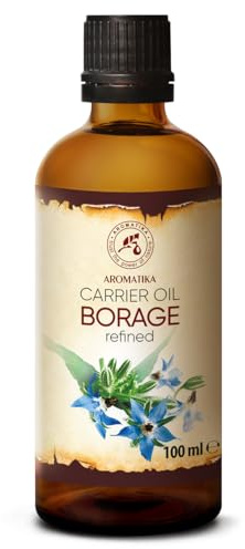 Borage Seed Oil 100 ml - 100% Pure & Natural - Borago Officinalis Seed Oil - great benefits for Skin - Hair - Face - Body care - Glass Bottle - Oils Borage