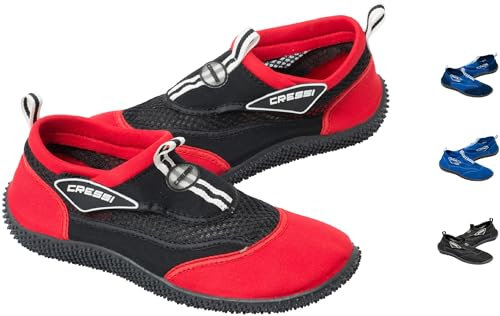 Cressi Sub S.p.A. Reef Shoes Chaussures de Plage & Piscine Mixte, Noir/Rouge, 37