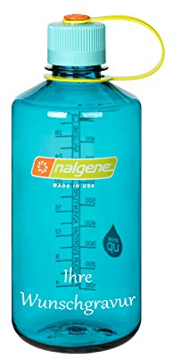 Nalgene Trinkflasche 'EH-Sustain' - 1 L (Cerulean, mit Namensgravur, 1 Liter)