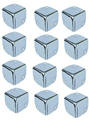 Wohlstand Möbel Ecken,Metallecken 40 * 40mm,Metall Eckwinkel Strebenschutz,Quartett Metallecken,Silber, Verzinkt, für Aluminiumbox,Holzkoffer Truhenkoffer Flightcase-12 Stück