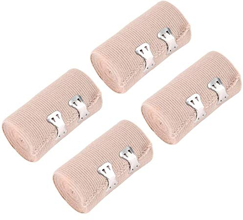 iwobi 4 PCS Vendaje médico elástico, Vendaje adhesivo, Vendaje Deportivo Fuerte para Muñeca, Tobillo y Esguinces, Suministros Médicos de Primeros Auxilios para Protección Deportiva