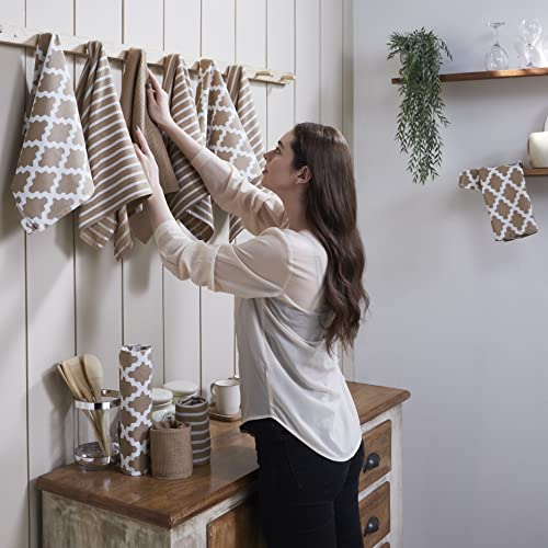 Penguin Home Premium Geschirrtuch für die Küche aus 100% Reiner Baumwolle, 10er-Set Küchentücher, weiches und strapazierfähiges Küchentuch-Set, maschinenwaschbar, 65 x 45 cm, Farbe – Beige