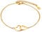 Flongo Damen Armband Frauen Armreif Freundschaftsarmbänder BFF Ketten für 2, Edelstahl Armkette Kette Gold mit doppelten Herzen Anhänger