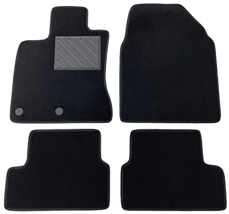 Fußmatten für Nissan Qashqai 2006-2014, nach Maß, rutschfest, Absatzschoner aus PVC, Verankerungsbefestigungen, Schwarz