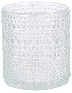 Kerzenhalter Glas 10x12.5cm kleine Blumenvase Windlicht Teelichtglas Teelichthalter Farbe: Klar Transparent