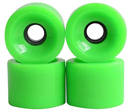 Perfeclan 4pcs/Pack 70mm Longboard Ersatz Skateboard 78A Härte Cruising Wheel ABEC 9 Lager Außenhülle, Gras-Grün