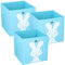 Murago 3er Set Aufbewahrungsbox ca. 28x28x28 cm - Blau Hase Kinder Spielzeugkiste Kinderzimmer Faltbox Kiste Truhe Würfel Regalkorb faltbar