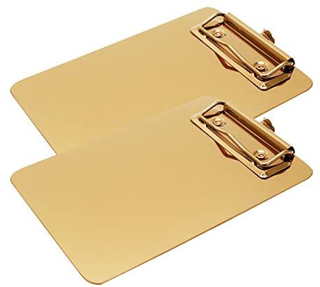 Tsnamay Klemmbrett aus Edelstahl, 15,2 x 10,2 cm, A4 und Briefgröße, Papierklemmbrett für Schule, Büro, Krankenhaus, Geschäft, 2 Stück