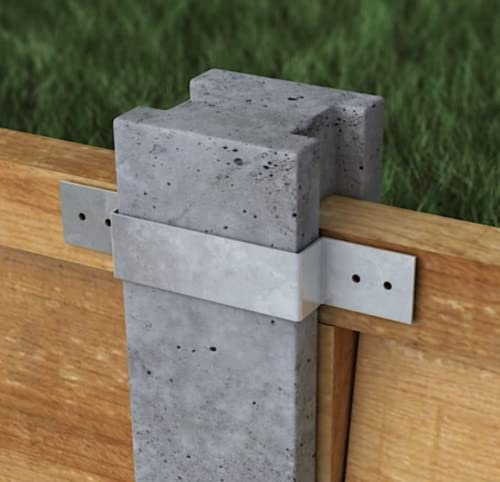 [FIXINGS DIRECT®] (10 Pack) Ultimate 4Inch Fence Post Security Brackets (for 100mm/4 Posts) Concrete Or Wood (Check Sizing Before Ordering) Anti Rattle Post Clips, Galvanised Anti Corrosion