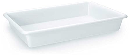 Acan Tradineur - Bandeja frigorífica de Almacenamiento, plástico, Reutilizable, Servir Comida, Aperitivos, Fabricado en España - 5,6 litros - 36 x 27,3 x 9 cm – Blanco