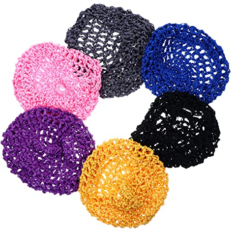 Lurrose 6 Stück Netz-Haarnetz Zum Schlafen Häkel-Haarnetz Haarnetze Für Frauen Haarabdeckung Kappe Haarknoten Netz-Haarnetz Snoods Haar-Snood Netz Kopf Stoff Haar-Set