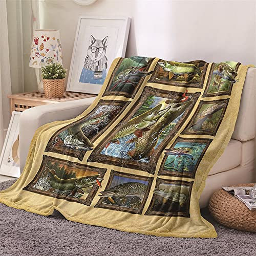 Morbuy Stampa Animali 3D Coperta in Microfibra Morbida, Throw Coperta Flanella Viaggio Picnic Leggero Camera Biancheria da Letto Divano Ideale per Regalo Natale (80x120cm,Carpa)