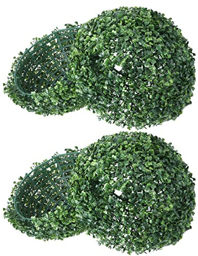 Gatuida Partyzubehör Buchsbaum Künstlich 2 Künstliche Pflanzenkugeln 7 Dekorative Runde Kunstpflanzen-Topiary-Kugeln Für Deckenanhänger Türöffnungen Hinterhöfe Beleuchtete Buchsbaumkugel