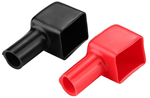 Batterie-Anschlusskappen, 2 Stück Autobatterie-Anschlusskappen Decken Plus Und Minus in Schwarz Und Rot Ab