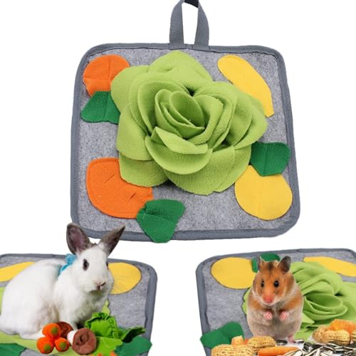 Abizoo Kaninchen Schnüffelteppich Meerschweinchen Spielzeug Schnüffelmatte,Intelligenz Hasen Interaktive Futtermatte Faltbar rutschfest Schnüffelspielzeug Hamster Hunde Polar Fleece