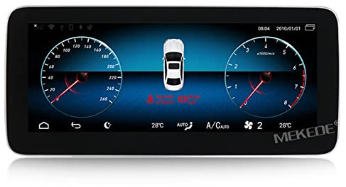 MLXABH Multimedia Video Receiver Android Car Stereo con Controles En El Volante para Mercedes-Benz Clase C W205 14-18 con Bluetooth WiFi IPS Pantalla Táctil