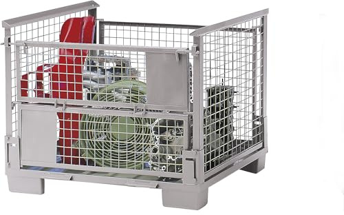 Kaiser + Kraft Stapelbox faltbar | LxBxH 1200 x 800 x 970 mm, Seitenwände Stahlgitter, integrierte Beschriftungstafel, ab 1 Stk