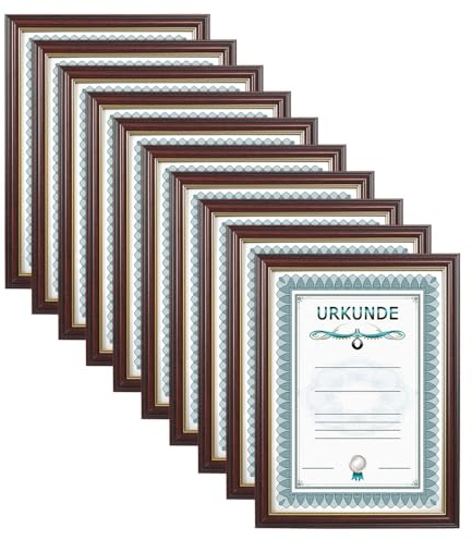 IDEAL TREND 2er 3er 5er 10er Pack Dokument Bilderrahmen 21x29,7 DIN A4 Urkunde Foto Rahmen: Farbe: 10er Pack Mahagoni