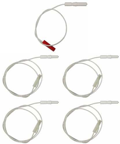 Electrolux Rex Aeg Zanussi - Kit 5 candelette di accensione 3570698047-3570214183 - 3570699045 complete di mollette di fissaggio per cucina piano cottura - H4424/KIT - Prodotto originale