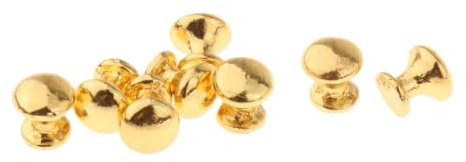 Milageto 8x Dollhouse Door Knobs Doll House Accs, Pretend Play, Simulation Birthday Gifts 1:12 Scale Miniature Round Head Pull Handle, gold