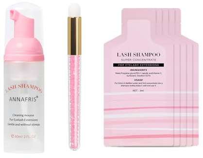 ANNAFRIS Eyelash Shampoo Foam Cleaner kit Concentrate Mousse Eyelashes Extension Cleaner(SET-5Pcs)
