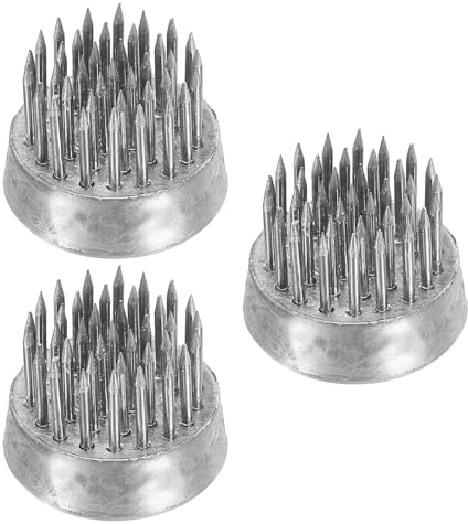 PATIKIL 0.9 Blume Frösche Ikebana Kenzan 3Stk Blume Arrangierwerkzeug Edelstahl Blumig Frosch Pin Halter für Vase Blume Einrichtung Silber Ton