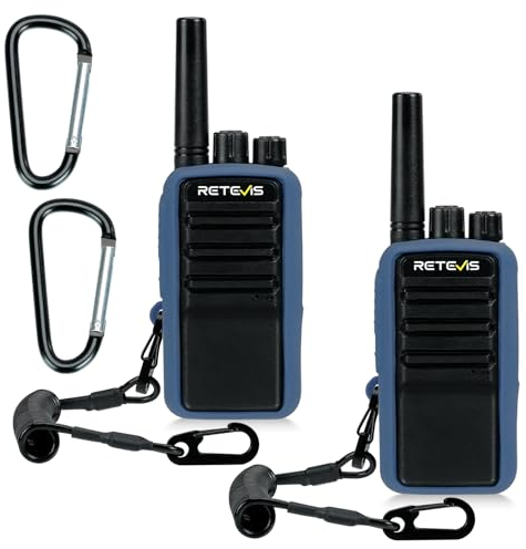 Retevis RA655 Walkie-Talkie, Funkgeräte mit Schutzhülle, Karabiner, Lärmminderung, USB-C, 1200-mAh-Bergradios, Walkie Talkie Erwachsene Zum Klettern, Abenteuer (2 Stück)