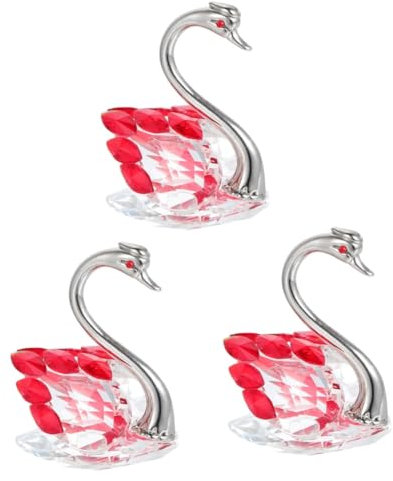 MAGICLULU 3stücke Kristall Schwan Figurine Farbige Tischdekoration Aus Hochwertigem Kristall Für Home Office Und Wohnzimmer Platzsparend Und Einzigartig Design