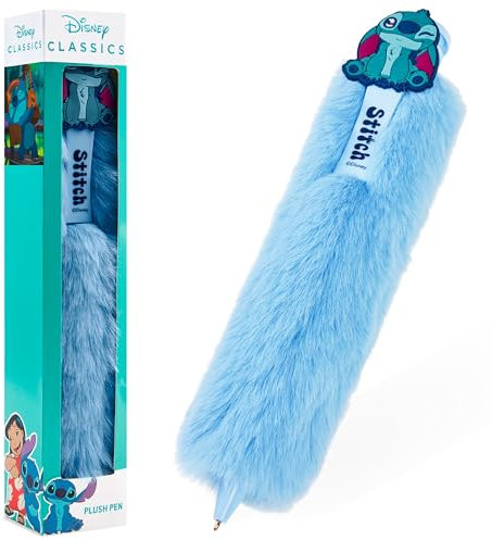 Disney Stitch Plüsch Kugelschreiber mit schwarzer Tinte, Geschenke für Sie (Blau)