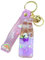 Porte-clés créatif en forme de bouteille de lait flottante en forme de panda, avec motif kawaii, liquide et sable mouvant pour filles, violet, taille unique