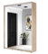 Meble Slupia - ZUZA 2 Garderobenschrank - Kleiderschrank mit Spiegel und Schiebetüren - 150x242x45cm - Kleiderstange Schrank - für Schlafzimmer, Flur - Laminierte Platte, Sonoma-Eiche