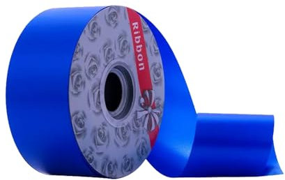 Chexin Geschenkband Blau, 50 mm x 90 m Polyband, Schleifenband Kräuselband 7 cm, Ringelband Maibaum Deko, Dekoband zum Partydeko Hochzeits Geburtstag Floristen Dekorieren Basteln & Verpacken