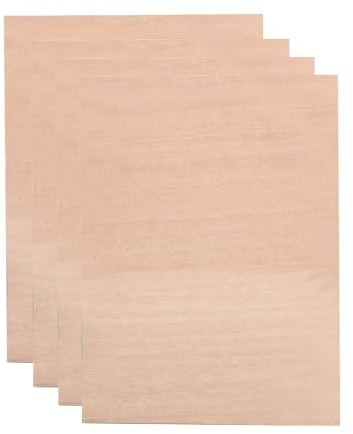 LetCart Lot de 4 contreplaqué de 0,3 cm, 30,8 x 21,6 cm, bois brut pour gravure laser, découpe CNC (contreplaqué en noyer rouge)