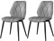 Yaheetech Juego de 2 Sillas de Comedor Nórdico Sin Brazos Sillas de Cocina con Asiento Tapizado con Patas de Metal para Comedor, Dormitorio y Estudio Gris Claro