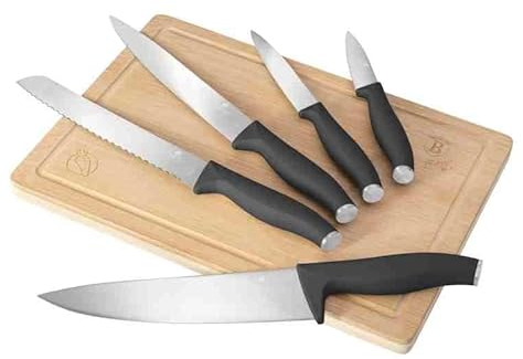 Berlinger Haus Messerset mit Schneidebrett 6 Stück Aspen Collection | Stilvoll, Hochwertig und Elegant