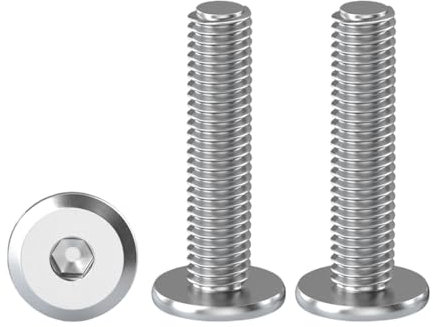 Drenky Vis à Tête Plate à Six Pans Creux Lot De 20 Vis à Tête Cylindrique Hexagonale à Bride M5 X 30 mm Boulons à Tête Plate Hexagonale en Acier Inoxydable A2 V2A Vis à Métaux, Filetage Complet