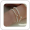 Dervivea Braccialetto Della Perla Per Donne - Bianca 3mm 4mm In Rilievo, Filo Nuziale Fragile (4mm)