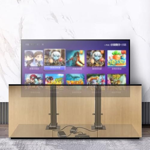 CAMEKIGZ Motorisierter TV-Lift, verstellbare TV-Halterung, elektrischer TV-Liftständer – TV-Liftmechanismus mit Fernbedienung, Doppelmotor-Lift, 120 cm Auslenkung, für Fernseher von 55 bis