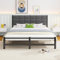 ARFARLY King Size Bed Frame Upholstered Platform Bed with Square Tufted Headboard/Metal Slats Support/No Box Spring Needed/Underbed Storage/Easy Assembly/Dark Gray/Bed Frame King Size