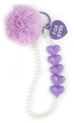 MUCOOS Eleganter Schlüsselanhänger Mit Perlenschnur und Fellknäuel Design - Niedliches Perlen Design, Geschenk Für Schwestern