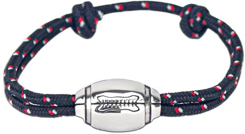 Ernestine - Bracelet rugby - taille ajustable, cadeau parfait pour les joueurs de rugby, avec breloque ballon - bracelet rugby Toulouse pour hommes - cadeau rugby homme - cadeaux rugbyman