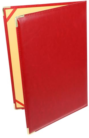 NAMOARLY Großer Roter Dokumentenordner Aktenmappe aus Verschleißfestem Material mit Metall Ecken Multifunktionaler Büro Organizer für Unterlagen und Präsentationen Portable Schreibmappe