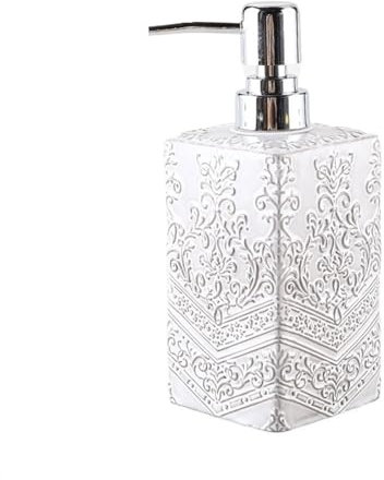 sjdoPulse Hand Soap Dispenser Ceramics Soap Dispenser With Light Gray Vine Pattern Design 500Ml Liquid Hand Lotion Dispenser With Pump, Refillable Dishwashing Soap Dispenser Dish Soap For Ki
