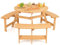 GOPLUS Kindersitzgruppe Outdoor, Picknicktisch und Bank Set mit Schirmloch für Kinder ab 3, Kindersitzgarnitur Kindertisch aus Tannenholz für Garten Terrasse Rasen, Natur