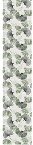 Ambiance Sticker Papier Peint Intissé Pré-encollé Rouleau Wallpaper Feuilles de Ginkgo Gris Vert Adhésif Décorative - 1 Roulle de H300 x L60 cm