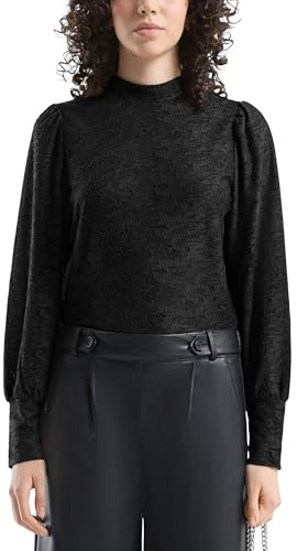 QS Damen Leicht Transparentes Blusenshirt T-Shirt Langarm