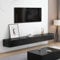YINXSLO Mueble TV Flotante Negro 140cm Muebles de TV Salon, Práctico Mueble de Madera con cajones(Negro, 140 cm)