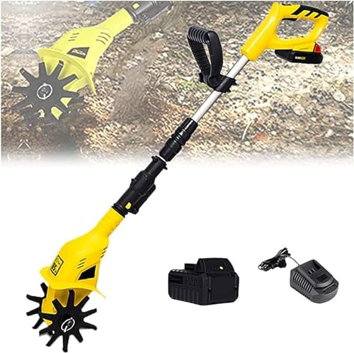 EPANO LXXW Rotavator de Jardin Motoculteur sans Fil avec Batterie Rechargeable et Chargeur, for Potager, pelouse, Jardin Motoculteur électrique