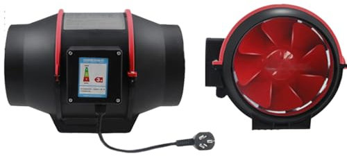 4 Inch Inline Duct Fans 40W Ventilation Exhaust Fan with Adjustable Speed Controller and UK Plug Ideal for Kitchen Grow Tent Hydroponics Air Boosting Bathroom Shower Toilet Office Utility Room